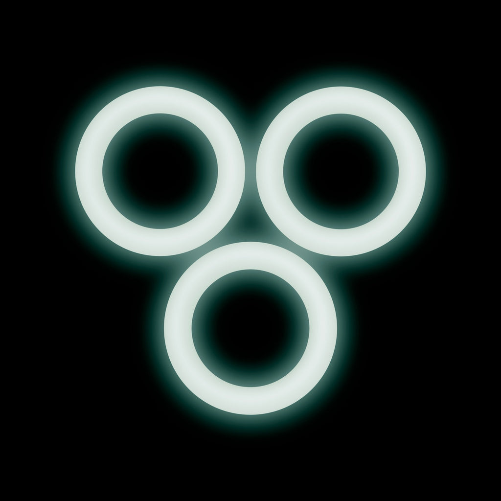 Blush Novelties VS2 Glow-in-the-Dark Silicone Cock Rings Set – 3 Pack, 1.25" Diameter – Erection Enhancing C-Rings for Men & Couples