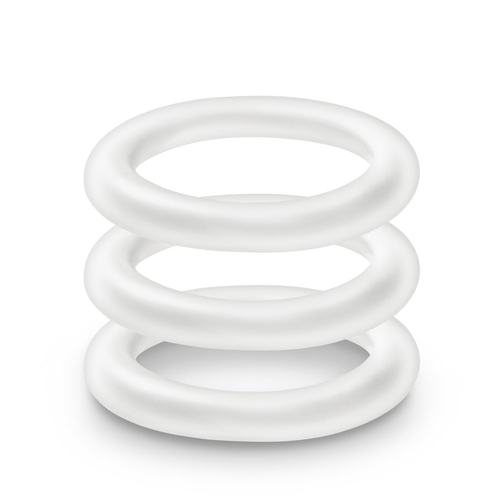 Blush Novelties VS2 Glow-in-the-Dark Silicone Cock Rings Set – 3 Pack, 1.25" Diameter – Erection Enhancing C-Rings for Men & Couples