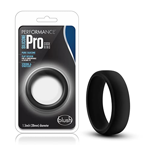 Blush Performance Puria Pro Silicone Cock Ring – 1.5" Wide for Girth & Firmer Erections – Black