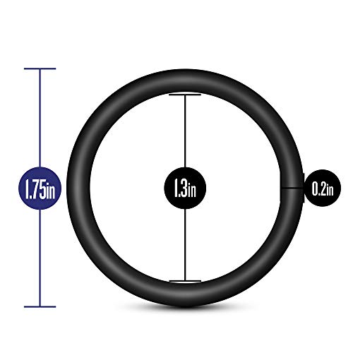 Blush Performance VS1 Silicone Cock Rings 3-Pack - Black - 1.75" Stretch Fit for Stamina and Firmer Erections