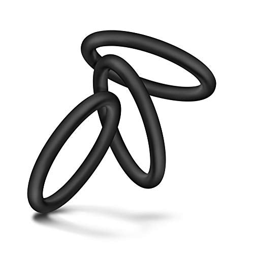 Blush Performance VS1 Silicone Cock Rings 3-Pack - Black - 1.75" Stretch Fit for Stamina and Firmer Erections