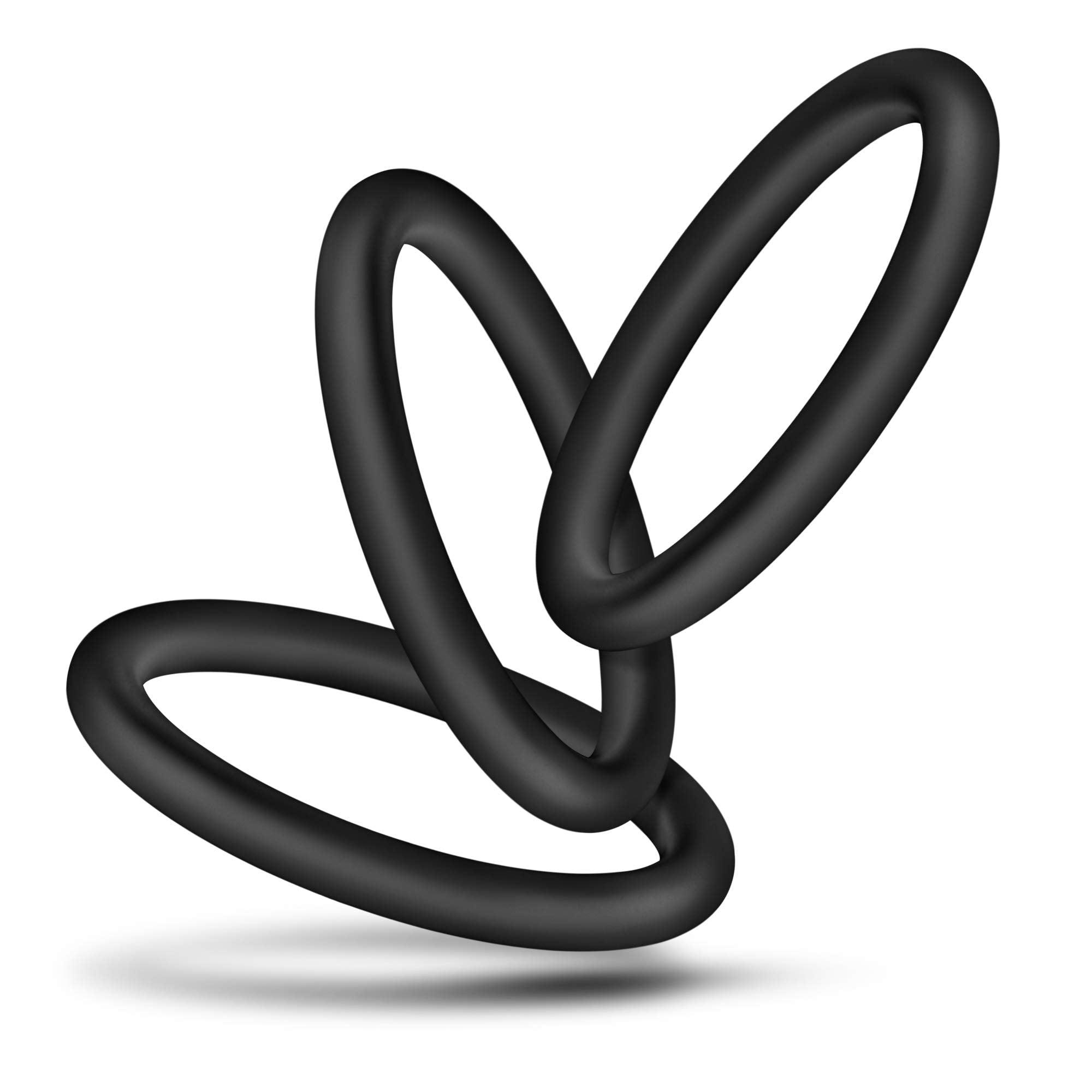 Blush Performance VS1 Silicone Cock Rings 3-Pack - Black - 1.75" Stretch Fit for Stamina and Firmer Erections