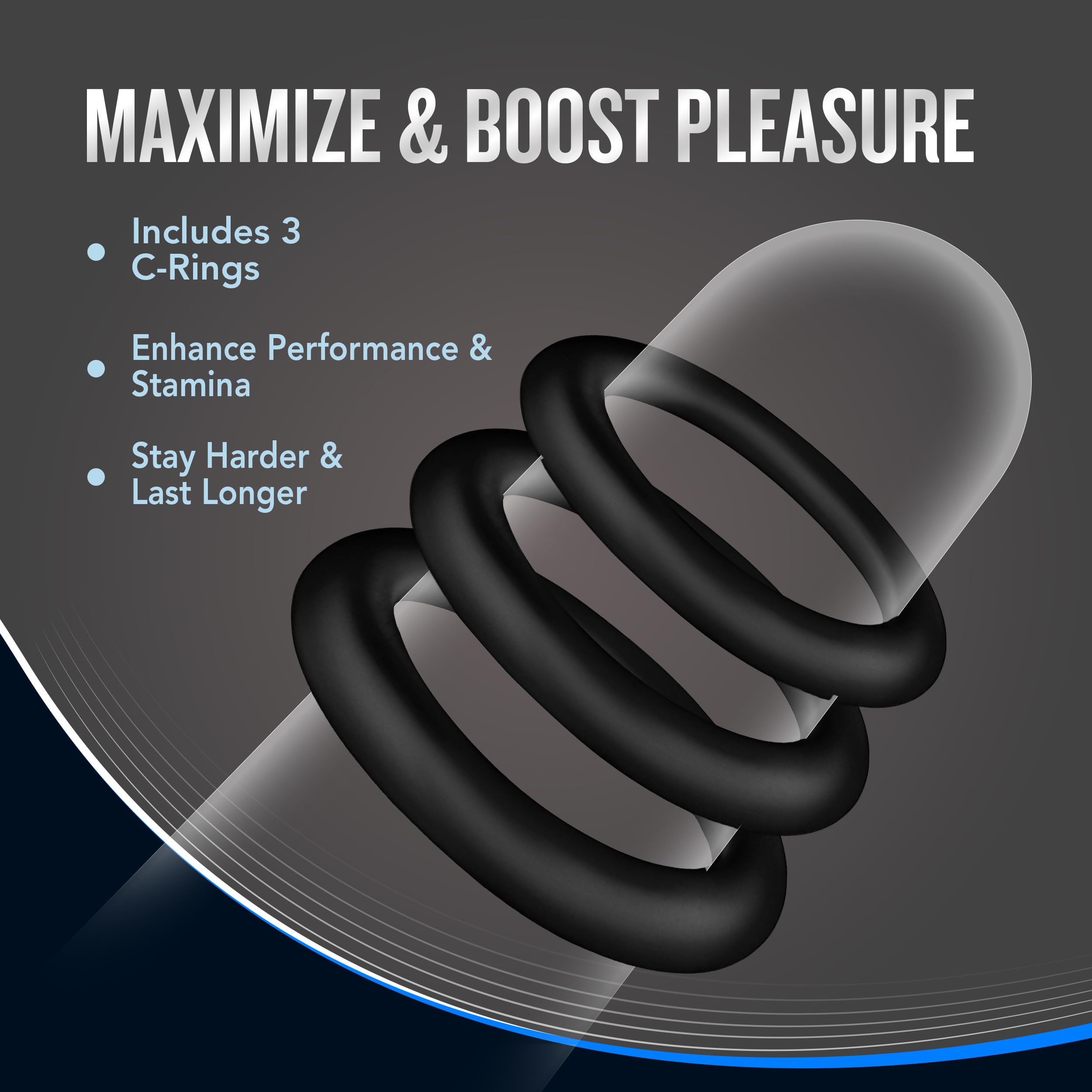 Blush Performance VS2 3-Pack Small Penis Rings – 1.25" Wide Platinum Cured Silicone Cock Rings for Harder Erections