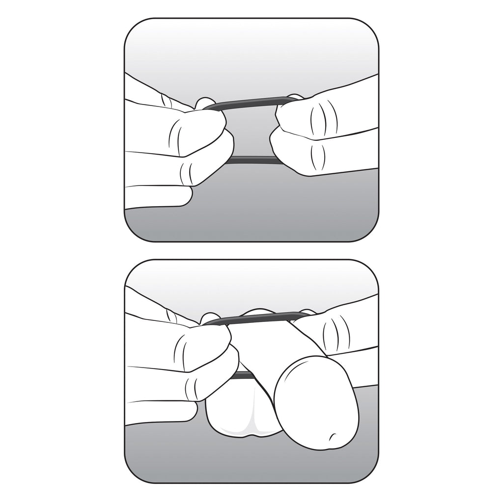 Blush Performance VS3 Silicone Penis Rings 3-Pack – Large 2" Stretchy Cock Rings – Puria Platinum-Cured – Black
