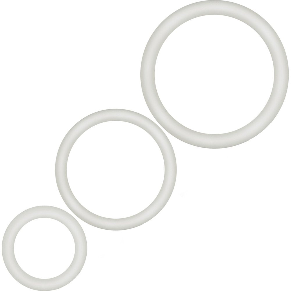 Blush Performance VS4 Glow in the Dark Cock Ring Set - 3 Sizes Silicone Penis Rings for Harder Erections