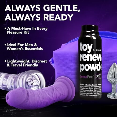 Blush Sex Toy Renewal Powder - 3.4 oz Cornstarch Dusting Powder for TPE/TPR Toys - Body Safe