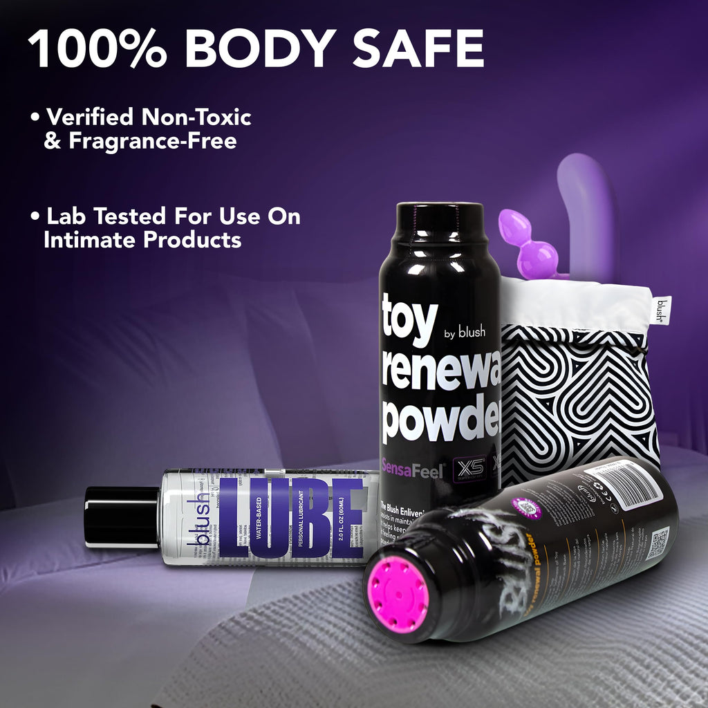 Blush Sex Toy Renewal Powder - 3.4 oz Cornstarch Dusting Powder for TPE/TPR Toys - Body Safe