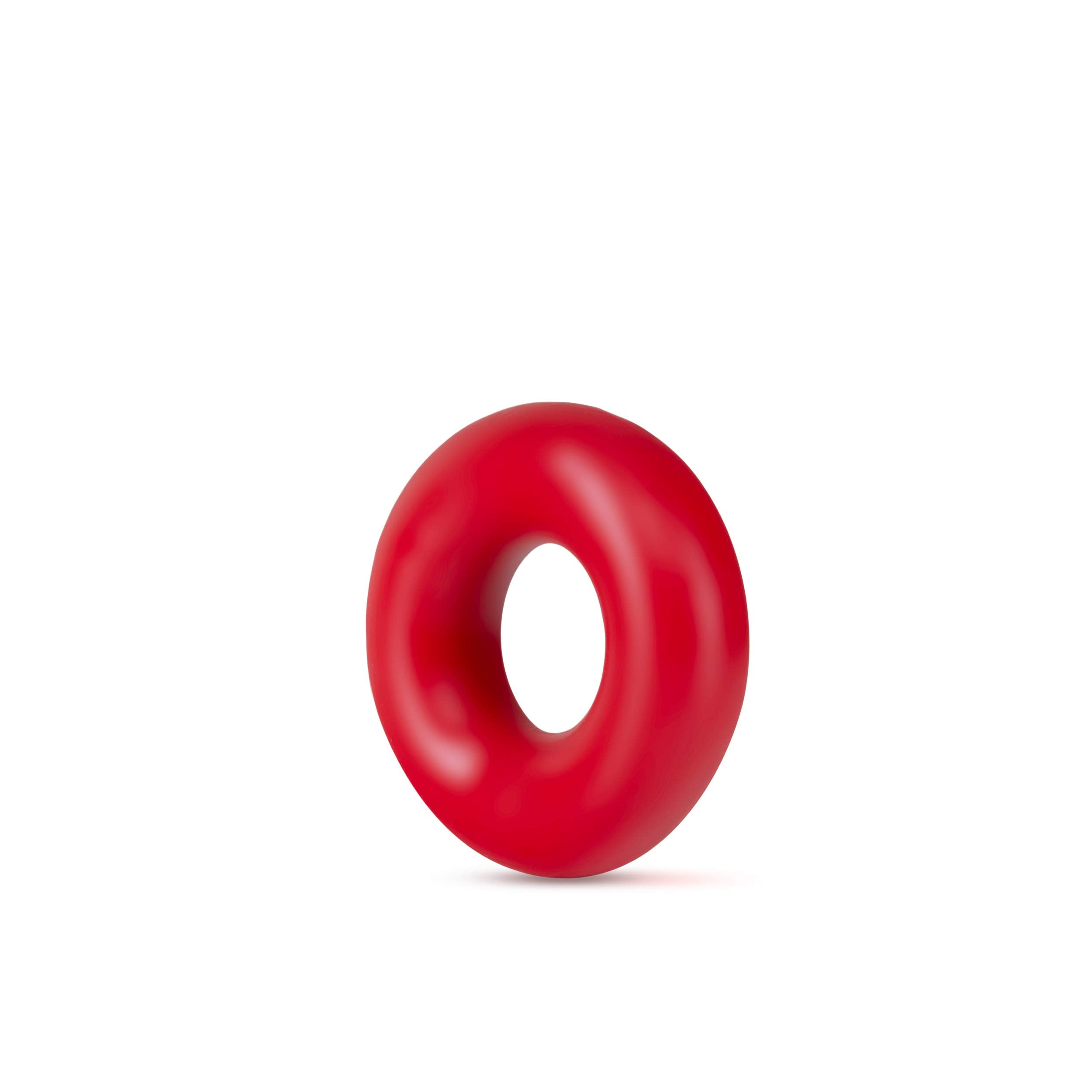 Blush Stay Hard Oversized Donut Cock Rings - 2-Pack Red TPE Penis Rings for Stamina and Bigger Erections