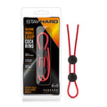 Blush Stay Hard Silicone Double Loop Cock Ring 9 Inch - Red Adjustable Penis Ring for Stamina and Harder Erections
