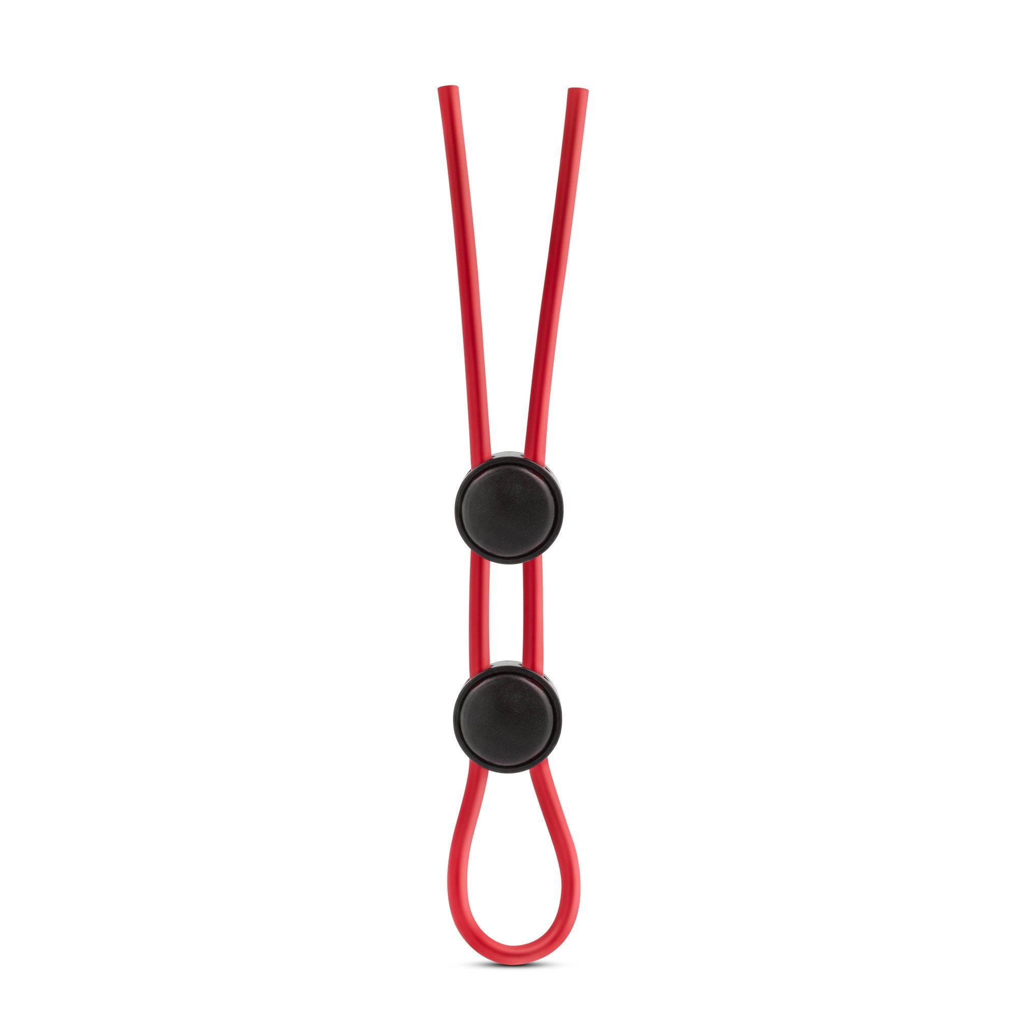 Blush Stay Hard Silicone Double Loop Cock Ring 9 Inch - Red Adjustable Penis Ring for Stamina and Harder Erections