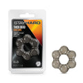 Blush Stay Hard Thick Beaded Black Penis Ring - Body-Safe TPE Cock Ring for Harder Erections & Stamina