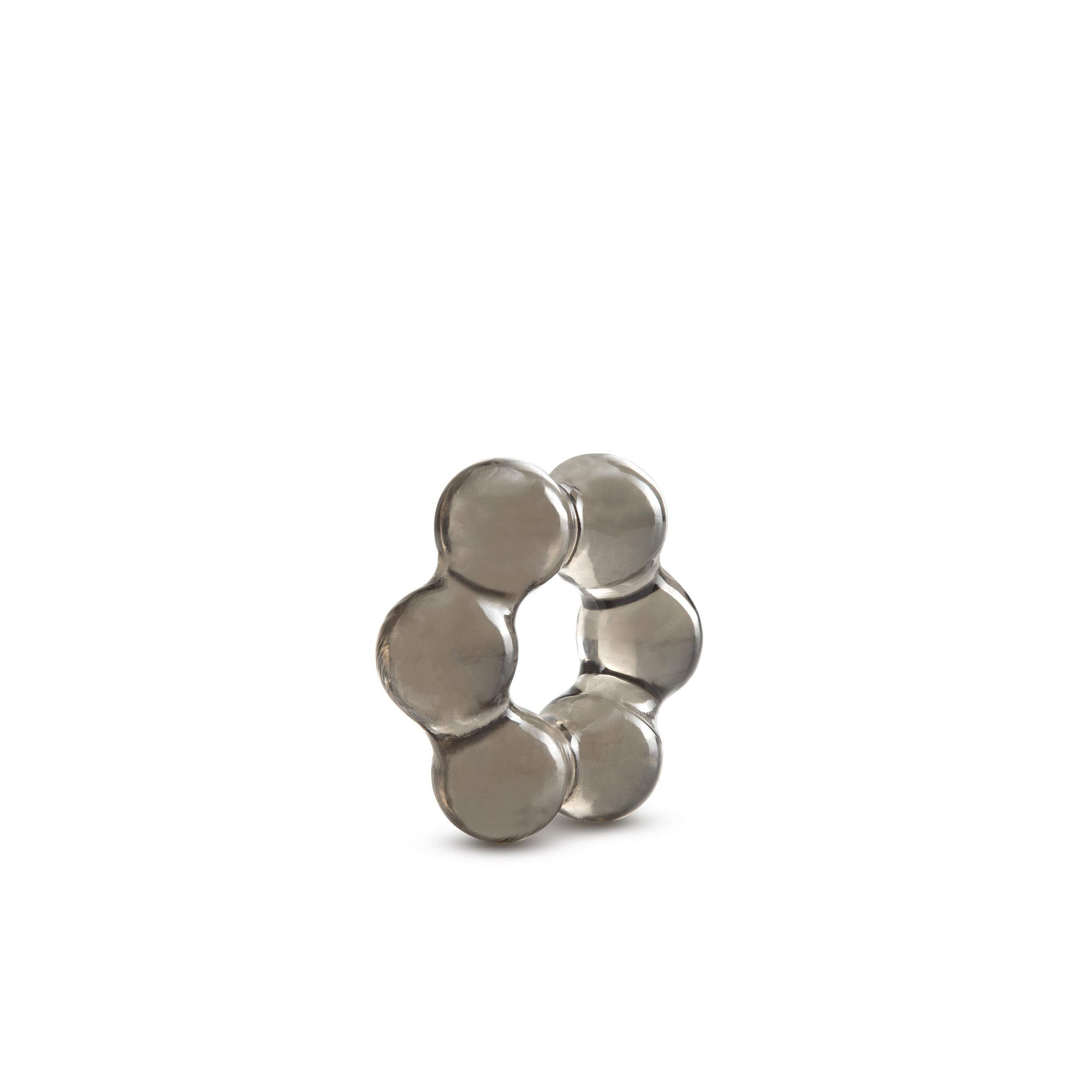 Blush Stay Hard Thick Beaded Black Penis Ring - Body-Safe TPE Cock Ring for Harder Erections & Stamina