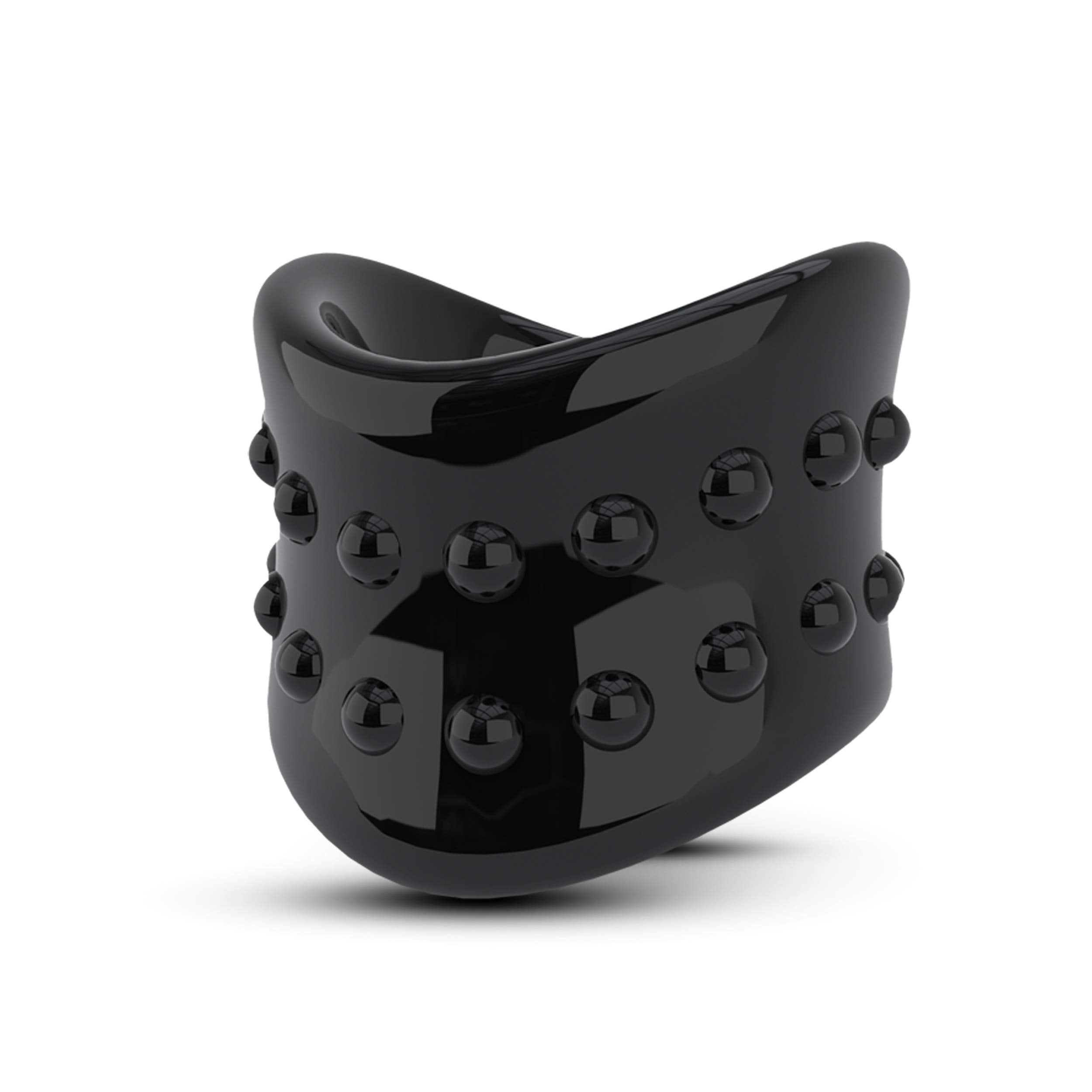 Blush Stay Hard X-Long Beef Ball Stretcher – Black TPE Scrotum Stretcher & Penis Ring for Men