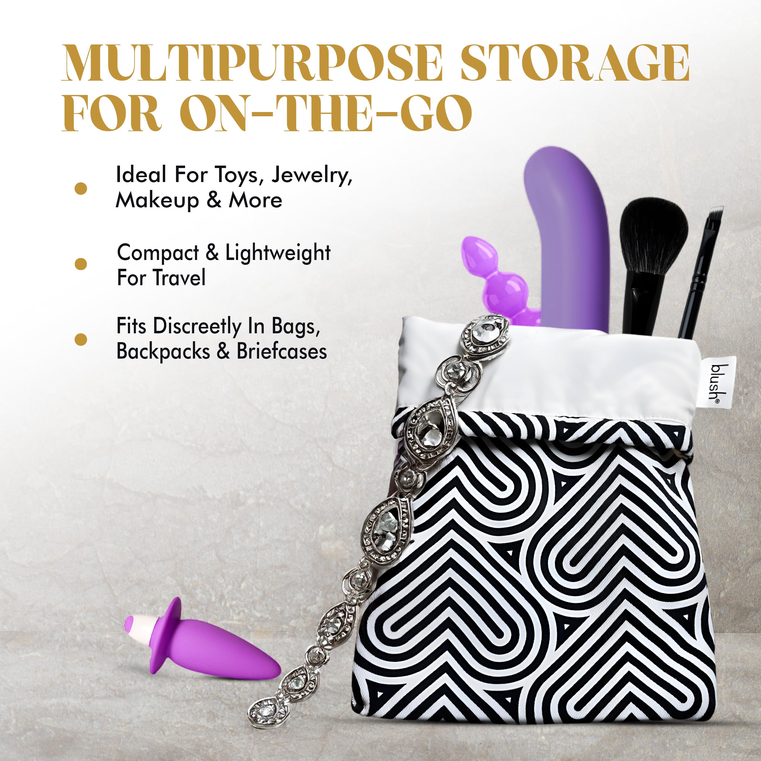Blush The Collection Cotton Toy Bag – Lint-Free Drawstring Storage for Adult Toys
