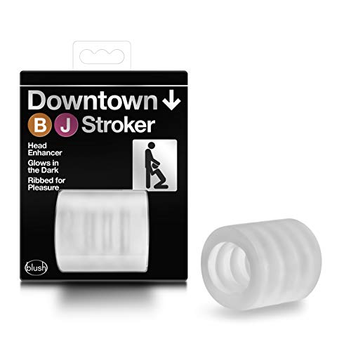 Blush X5 Downtown BJ Mini Stroker – Glow-in-the-Dark Ultra-Soft Ribbed Male Masturbator (Clear)
