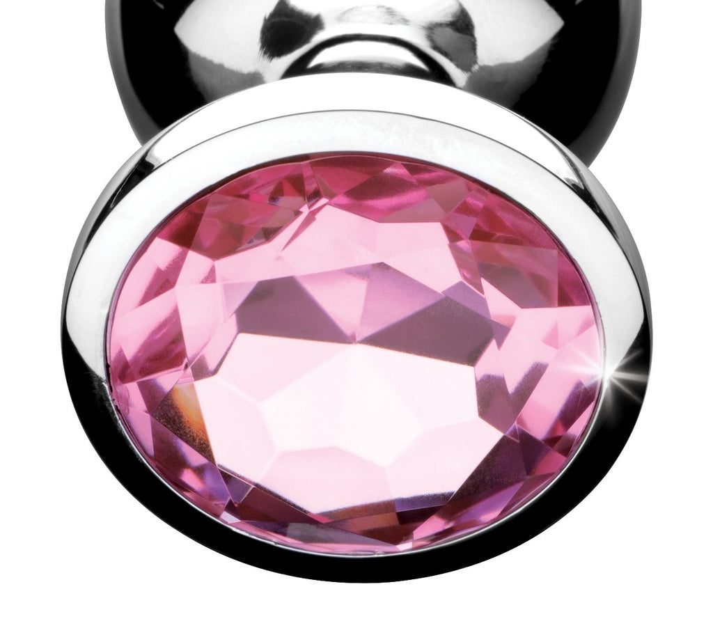 Booty Sparks Pink Gem Anal Plug - Small – Nickel-Free Aluminum with Crystal Accent