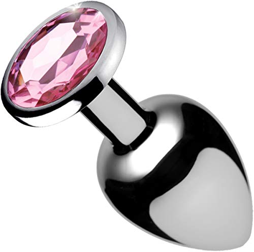 Booty Sparks Pink Gem Anal Plug - Small – Nickel-Free Aluminum with Crystal Accent