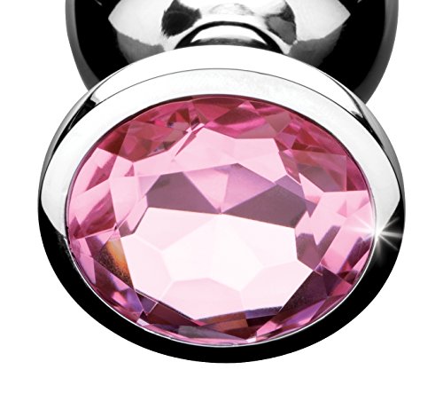 Booty Sparks Pink Gem Anal Plug - Small – Nickel-Free Aluminum with Crystal Accent