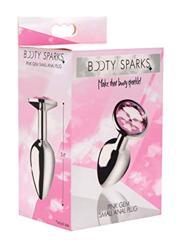 Booty Sparks Pink Gem Anal Plug - Small – Nickel-Free Aluminum with Crystal Accent