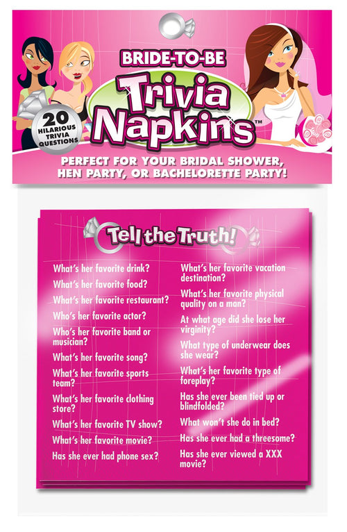Bride-to-Be Trivia Napkins – 10 Pack with 20 Hilarious Questions
