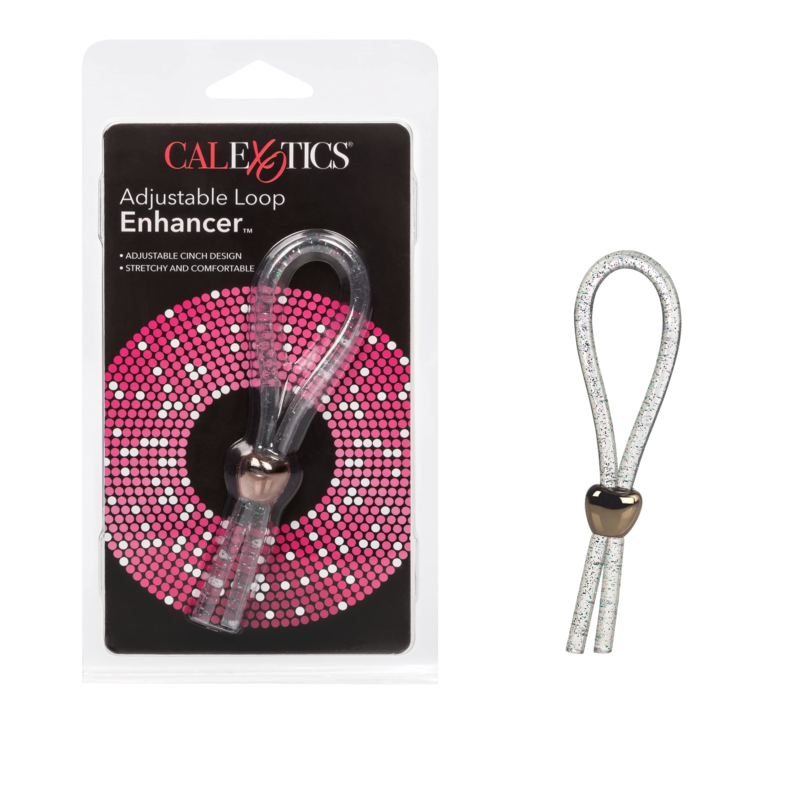 CalExotics Adjustable Loop Enhancer - Clear TPE Penis Ring with Adjustable Cinch