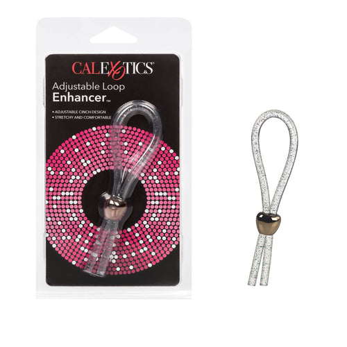 CalExotics Adjustable Loop Enhancer - Clear TPE Penis Ring with Adjustable Cinch