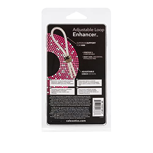 CalExotics Adjustable Loop Enhancer - Clear TPE Penis Ring with Adjustable Cinch