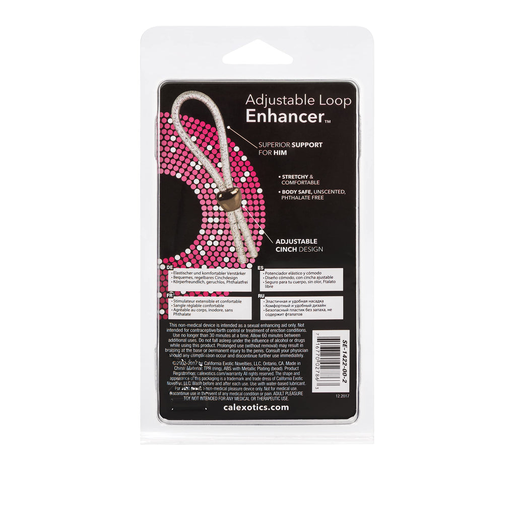 CalExotics Adjustable Loop Enhancer - Clear TPE Penis Ring with Adjustable Cinch