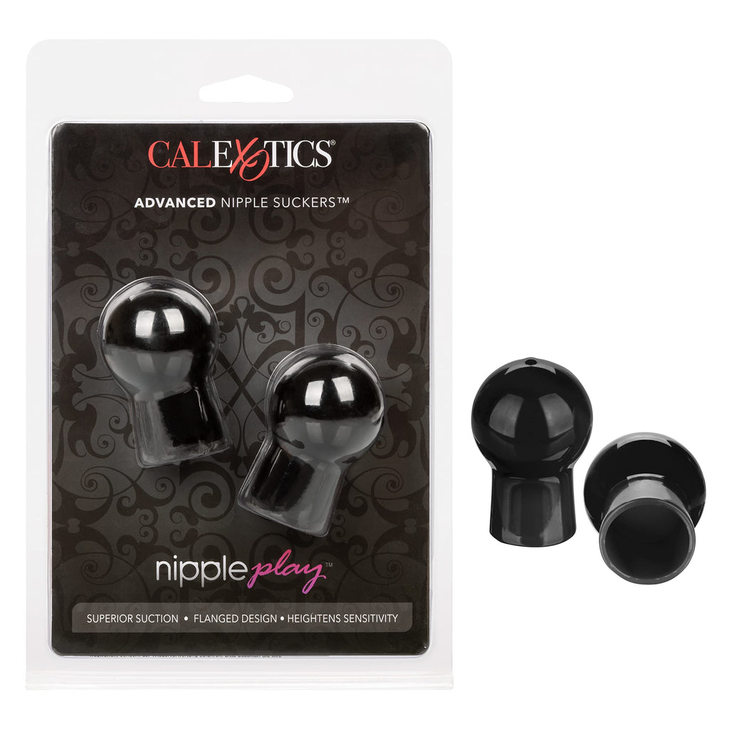CalExotics Advanced Nipple Suckers – Black, Soft Squeezable Nipple Stimulators