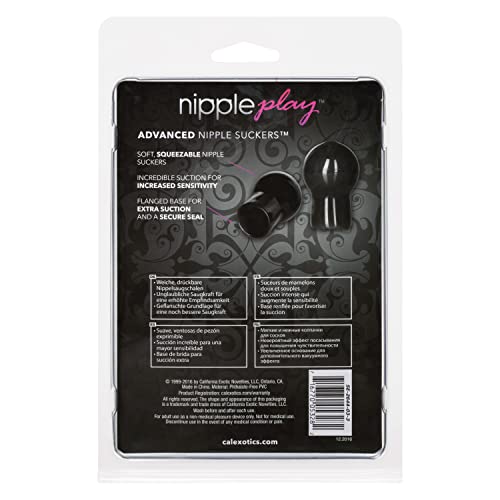 CalExotics Advanced Nipple Suckers – Black, Soft Squeezable Nipple Stimulators