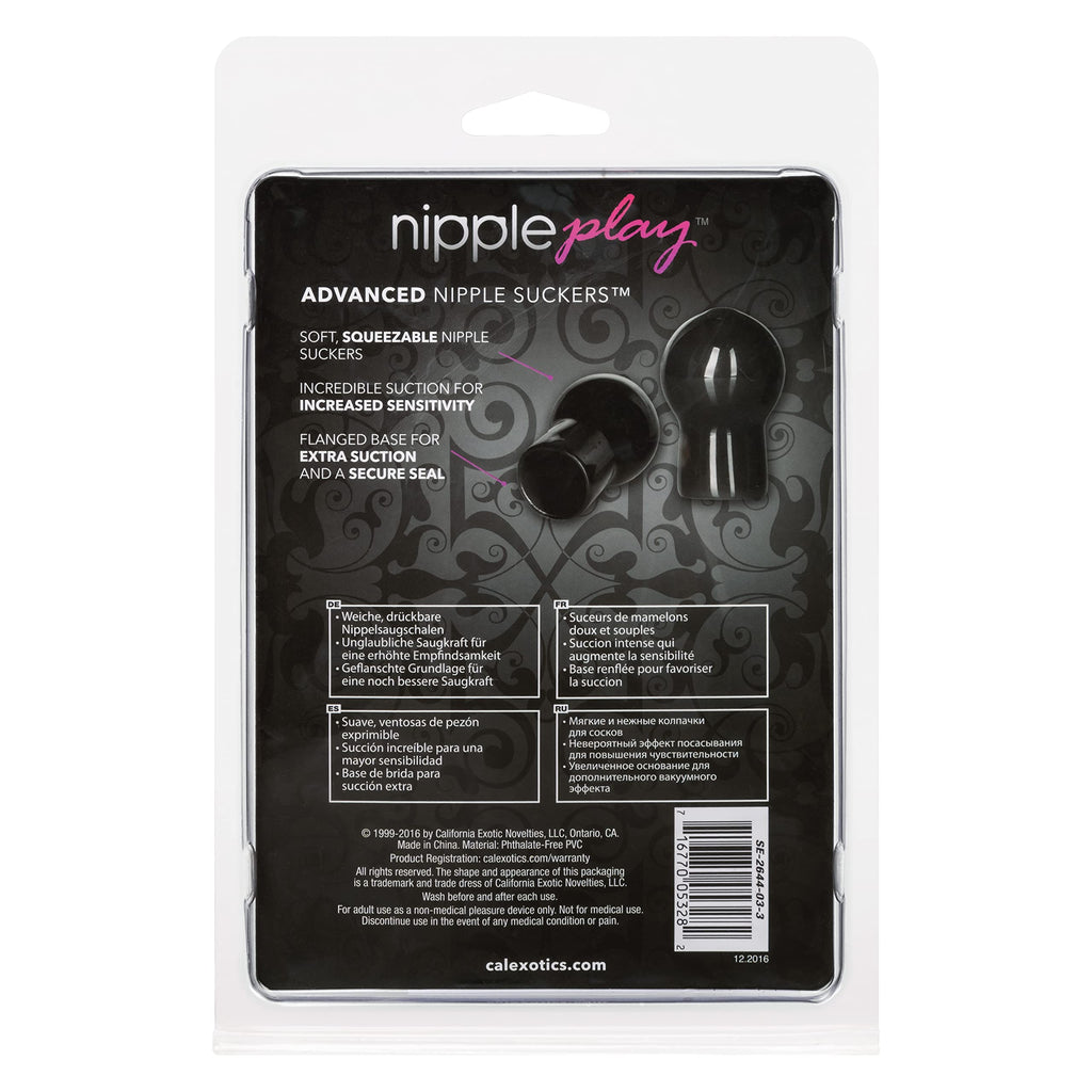CalExotics Advanced Nipple Suckers – Black, Soft Squeezable Nipple Stimulators