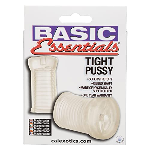 CalExotics Basic Essentials Pussy Stroker - Soft TPE Masturbator with Ribbed Shaft, Open-End Design
