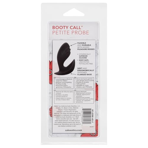 CalExotics Booty Call Petite Probe – Silicone Anal Plug for Beginners, Prostate Stimulation, Black