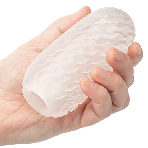 CalExotics Boundless Reversible Nubby Stroker – Clear TPE Male Masturbator with Case