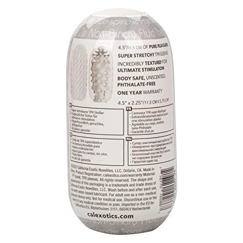 CalExotics Boundless Reversible Nubby Stroker – Clear TPE Male Masturbator with Case