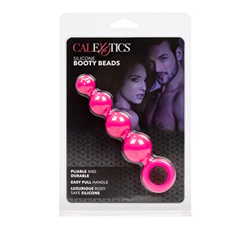 CalExotics Coco Licious Silicone Booty Beads – Pink, Tapered Probe with Retrieval Ring