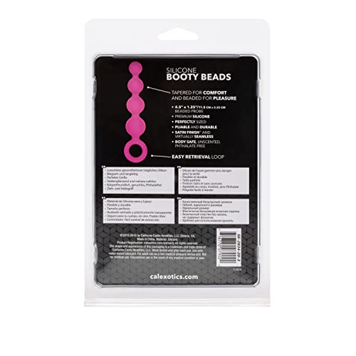 CalExotics Coco Licious Silicone Booty Beads – Pink, Tapered Probe with Retrieval Ring