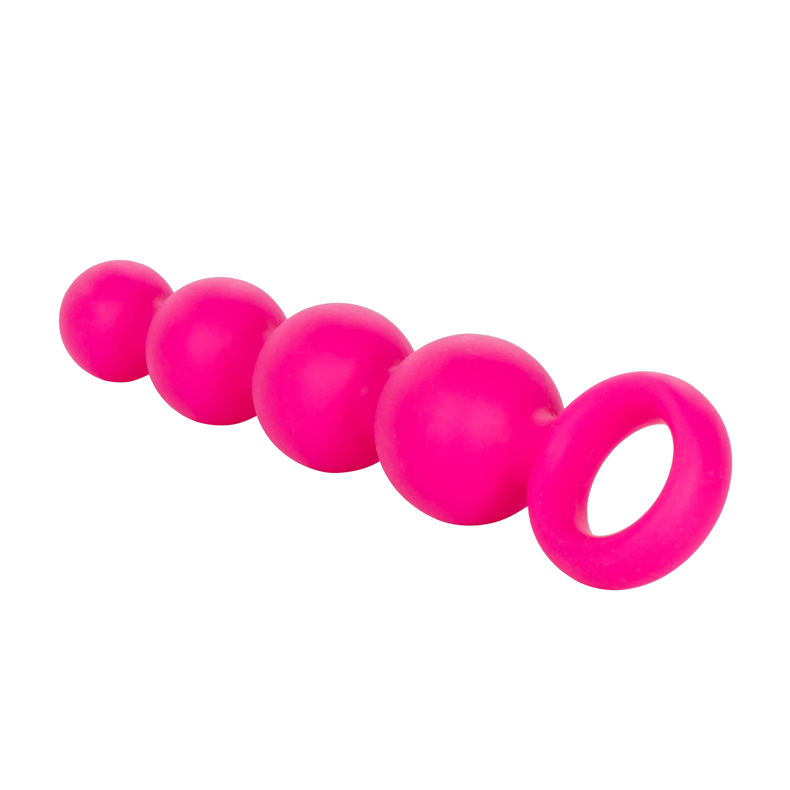 CalExotics Coco Licious Silicone Booty Beads – Pink, Tapered Probe with Retrieval Ring