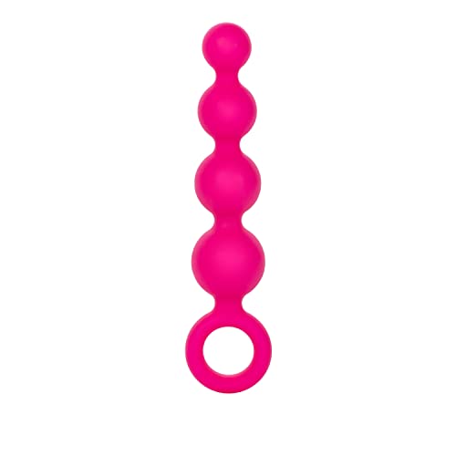 CalExotics Coco Licious Silicone Booty Beads – Pink, Tapered Probe with Retrieval Ring