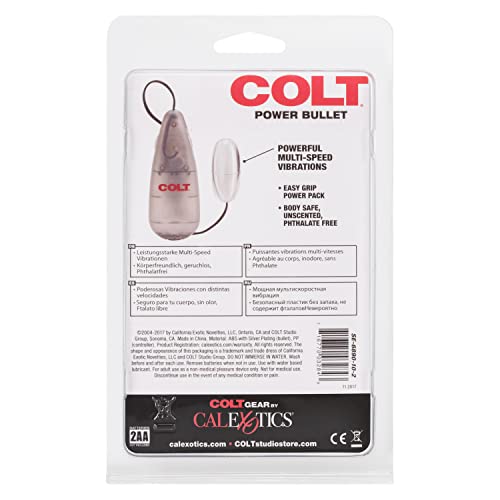 CalExotics Colt Multi-Speed Power Bullet Vibrator - Silver, ABS Plastic, Easy-Grip, 2 AA Batteries Required