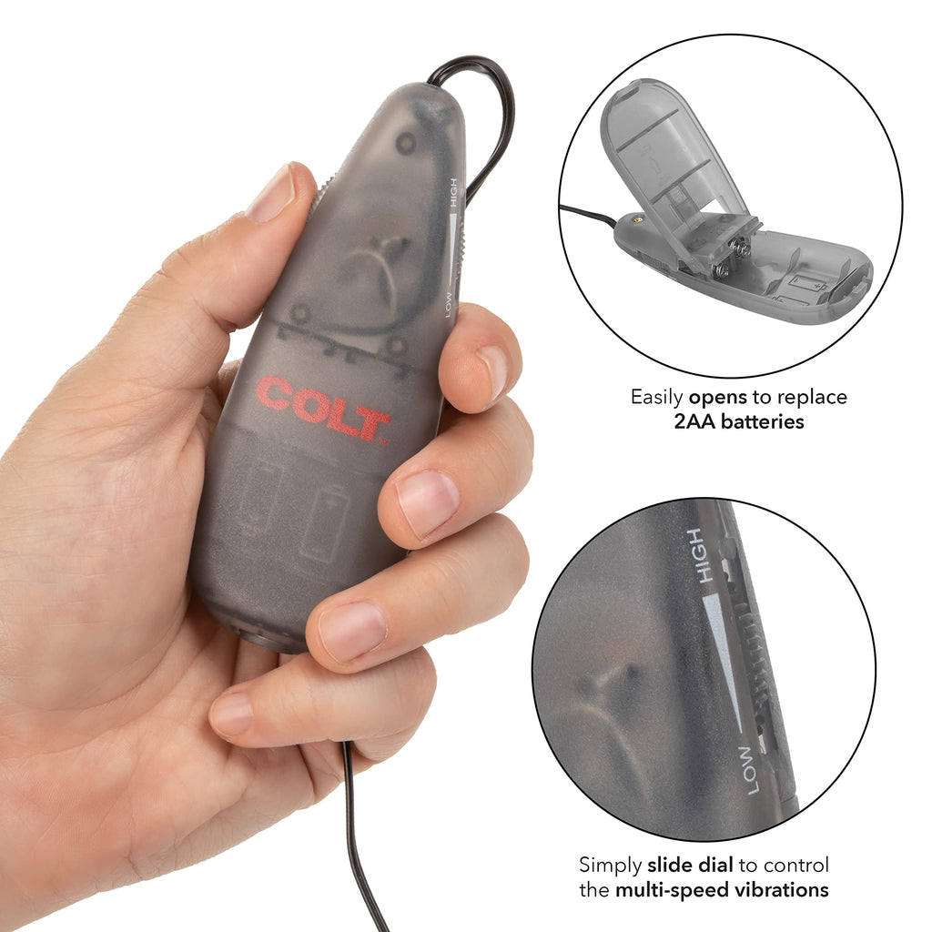 CalExotics Colt Multi-Speed Power Bullet Vibrator - Silver, ABS Plastic, Easy-Grip, 2 AA Batteries Required