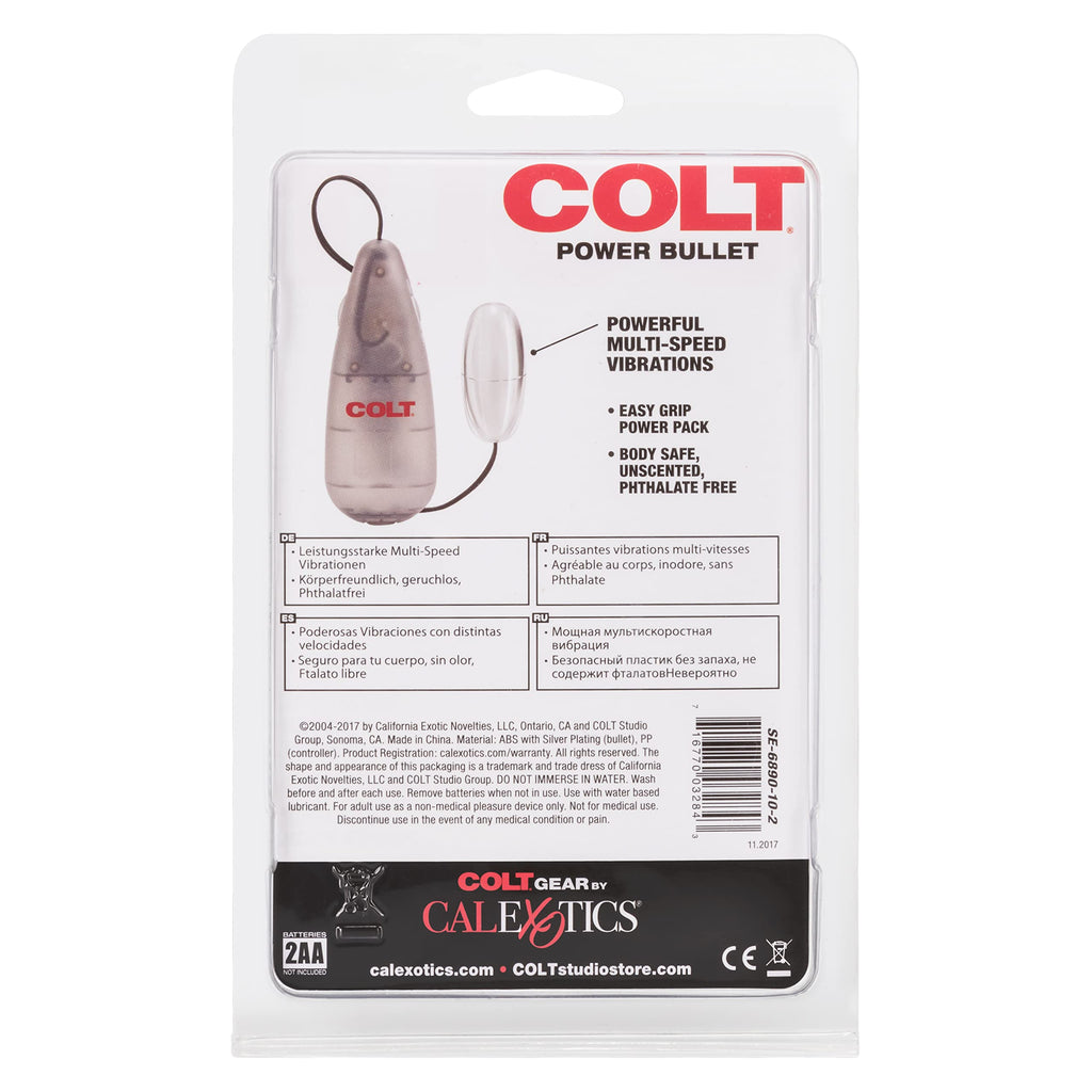 CalExotics Colt Multi-Speed Power Bullet Vibrator - Silver, ABS Plastic, Easy-Grip, 2 AA Batteries Required