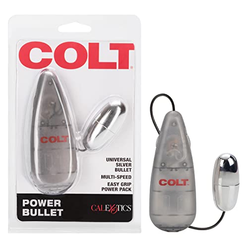 CalExotics Colt Multi-Speed Power Bullet Vibrator - Silver, ABS Plastic, Easy-Grip, 2 AA Batteries Required