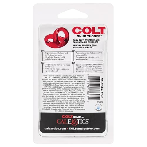 CalExotics Colt Snug Tugger Red Dual Enhancer Ring with Scrotum Support