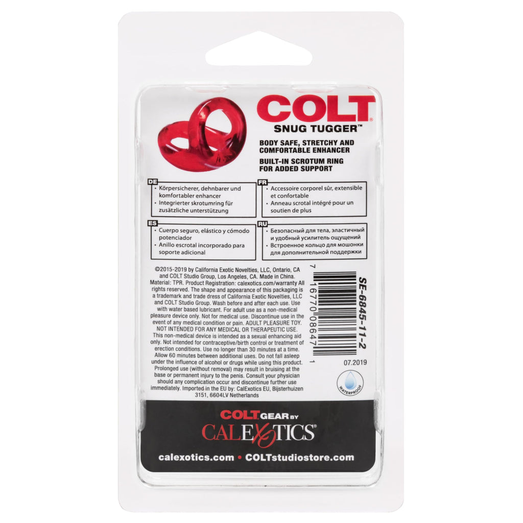 CalExotics Colt Snug Tugger Red Dual Enhancer Ring with Scrotum Support