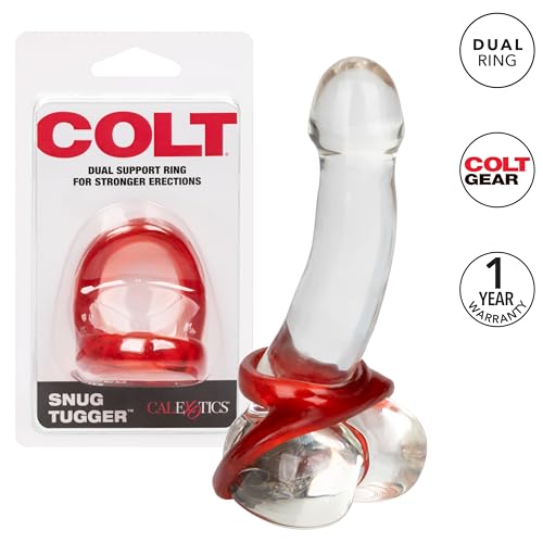 CalExotics Colt Snug Tugger Red Dual Enhancer Ring with Scrotum Support