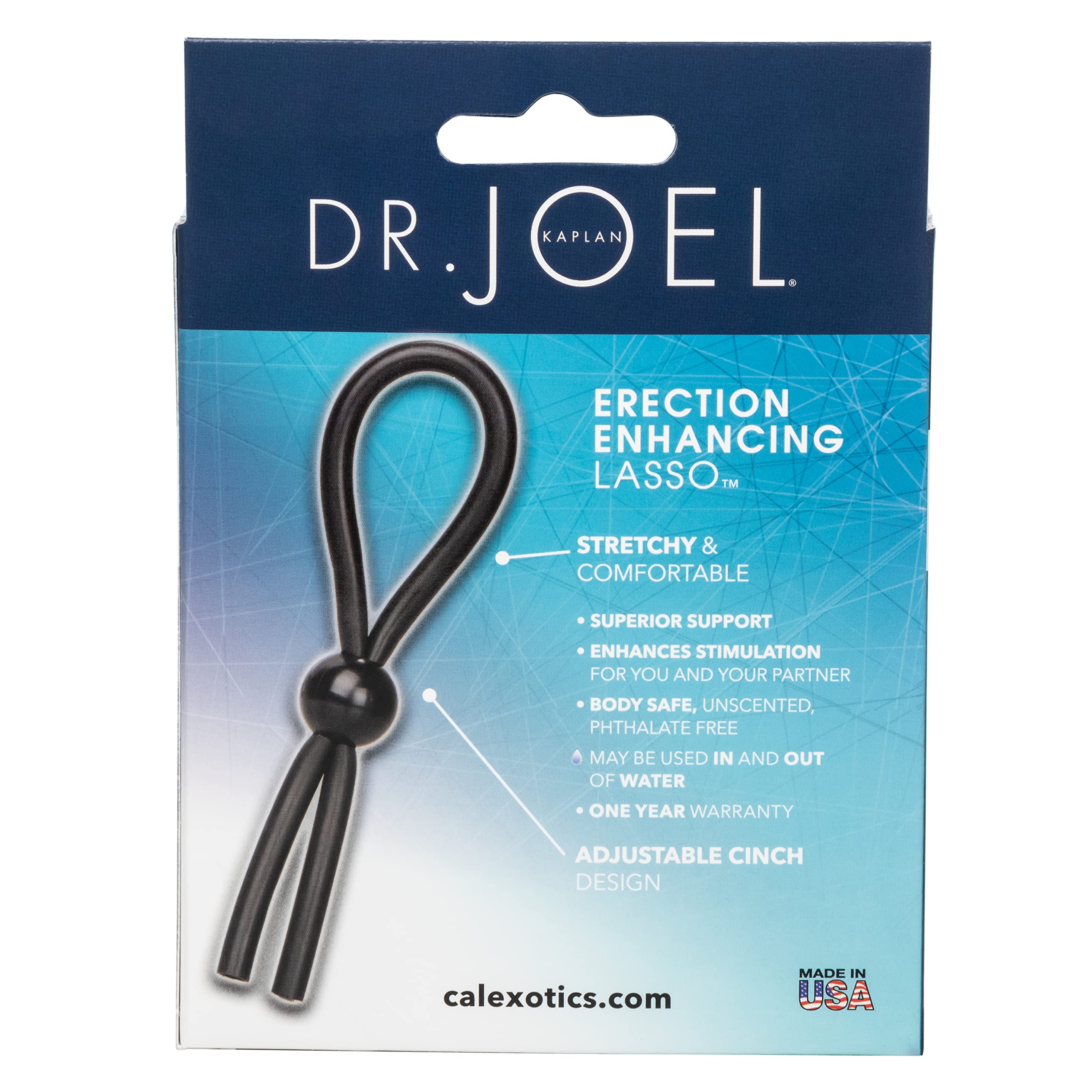 CalExotics Dr. Joel Kaplan Erection Enhancing Lasso Penis Ring - Black Adjustable