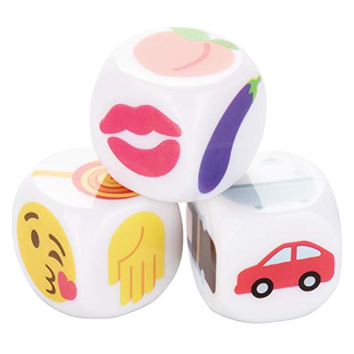 CalExotics Emojigasm Dice – 3 Sex Dice for Body Part, Action, and Location Game