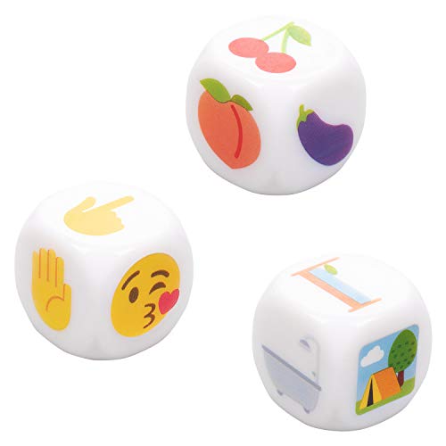 CalExotics Emojigasm Dice – 3 Sex Dice for Body Part, Action, and Location Game