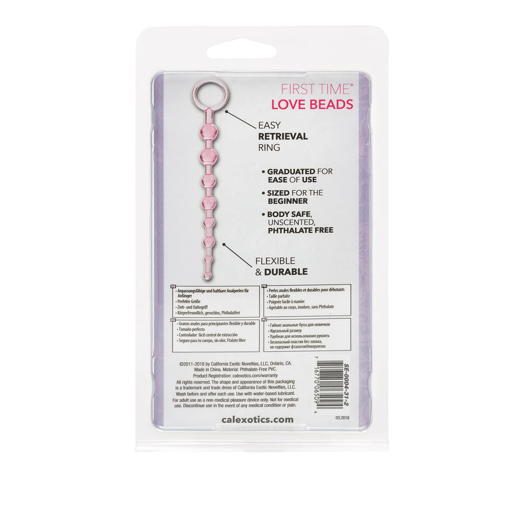 CalExotics First Time Love Beads - Pink Anal Beads for Beginners with Graduated Sizes